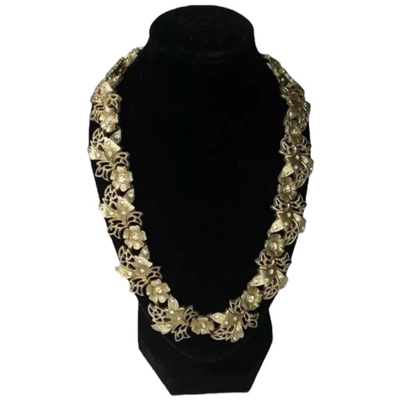 Vintage Signed Kramer Choker Necklace AB Rhinestones Gold Tone 12-16” Adjustable - Picture 3 of 15